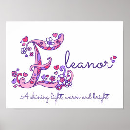 E monogram art Eleanor Girl namn poster