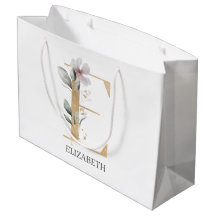 E Monogram Blommigt Personlig