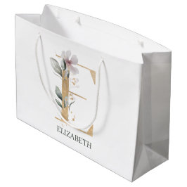 E Monogram Blommigt Personlig