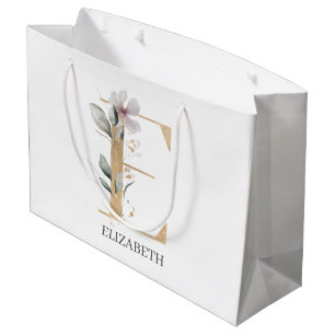 E Monogram Blommigt Personlig