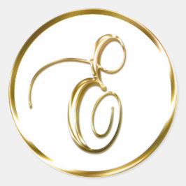 E Monogram faux Guld kuvert eller försegling Runt Klistermärke