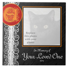 E Monogram "In Memory of Your Loved One"-panel Kakelplatta