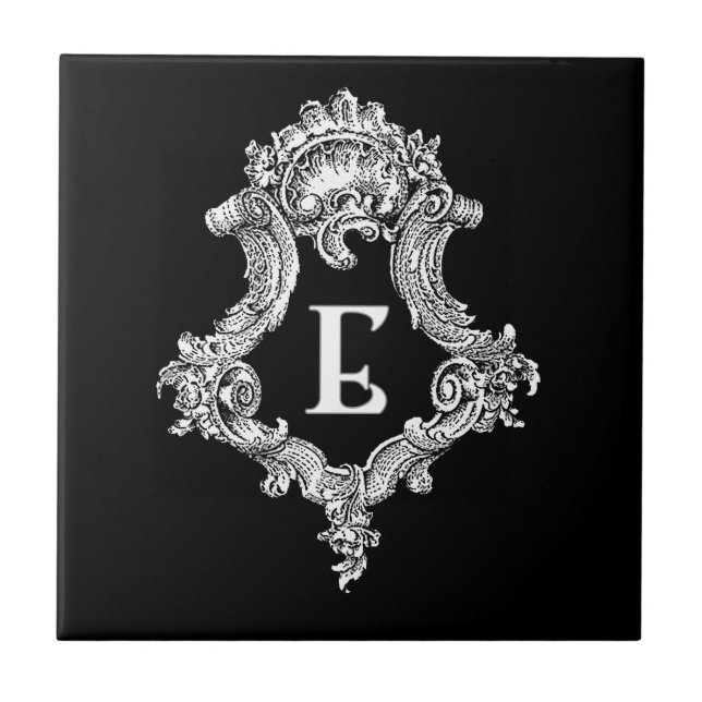E Monogram initial Kakelplatta (Framsidan)