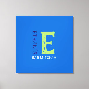 E Monogram Inloggningsnämnd för Bat mitzvah inlogg Canvastryck
