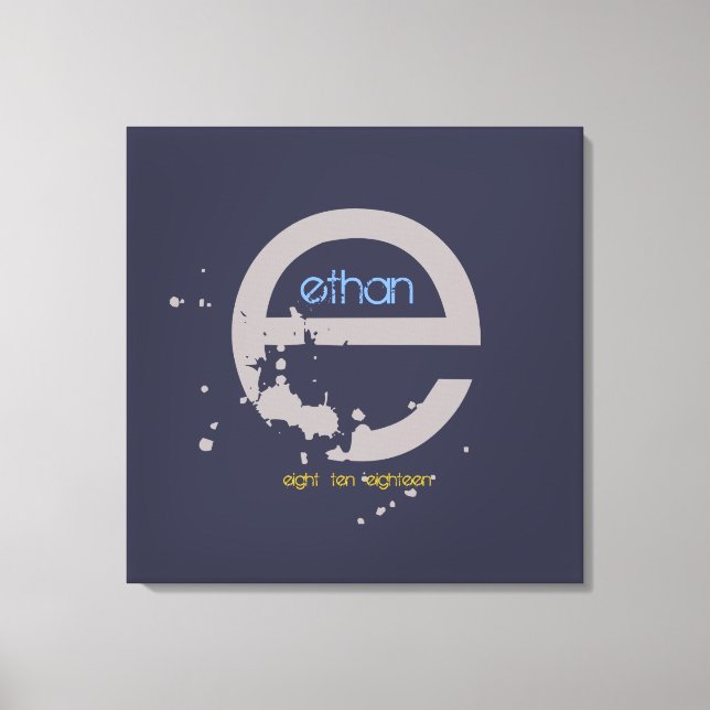 E Monogram Inloggningsnämnd för Bat mitzvah inlogg Canvastryck (Framsida)