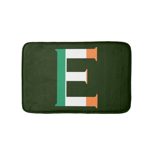 E Monogram överlagt om iriska Flagga Badrumsmatta (Framsidan)