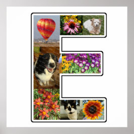E Monogram Skapar din egen 8-Anpassningsbars fotok Poster