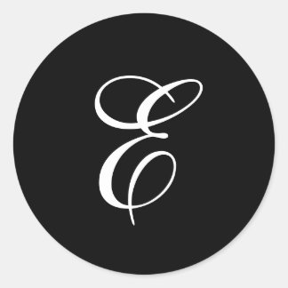 E Monogram Stickers Runt Klistermärke