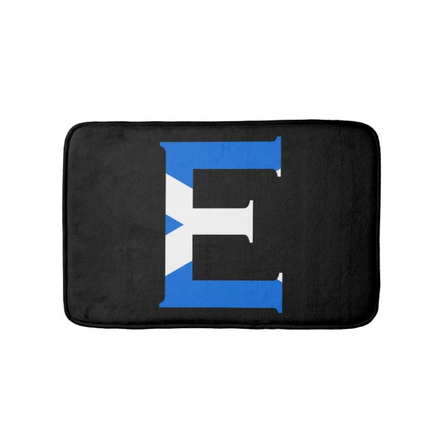 E Monogram täckt över skotsk Flagga Badrumsmatta (Framsidan)