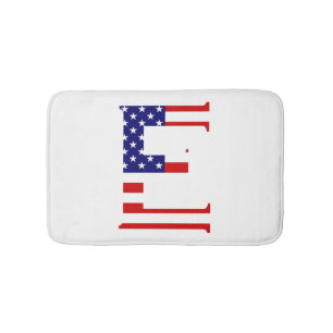 E Monogram täckt över USA flagga Badrumsmatta