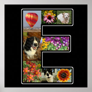 E-monogramen skapar din egna Collagesvart för 8 Poster