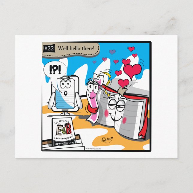 E mot B - 22 "Brunn hej där" vykort (Framsida)