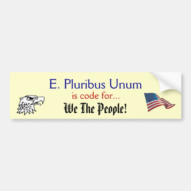E Pluribus Unum Bildekal (Framsidan)