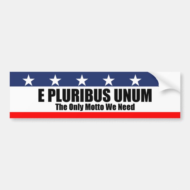 E Pluribus Unum bumper sticker Bildekal (Framsidan)