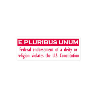 E PLURIBUS UNUM Frimärke - Röd/liten Självfärgande Stämpel