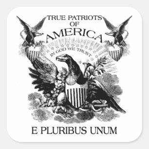 E Pluribus Unum Fyrkantigt Klistermärke