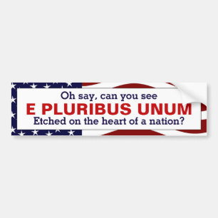 E Pluribus Unum Hjärtat i en nation Bildekal