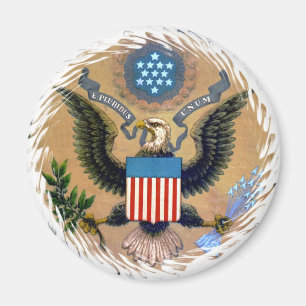 E Pluribus Unum patriotiska USA Magnet