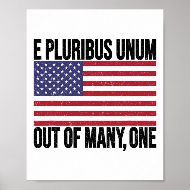 E Pluribus Unum Usa Flagga För Kvinnor Män  Poster (Framsidan)