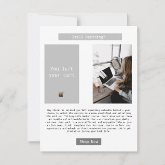 E-post om Business Abandated Cart Reminder Meddelande