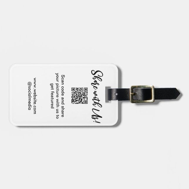  e-postadress för bild-skanning med QR-kod Bagagebricka (Horisontell Framsida)