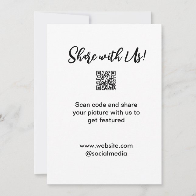  e-postadress för bild-skanning med QR-kod Tack Kort (Framsida)