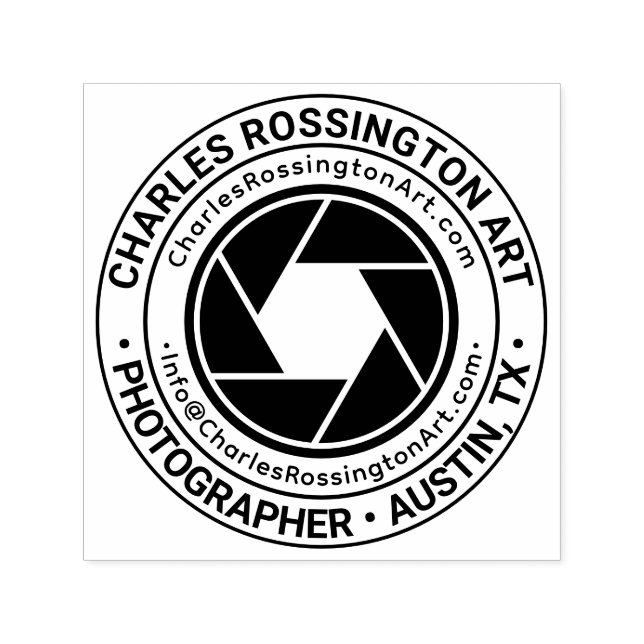 E-postadress till arbetsplats för Camera Aperture  Självfärgande Stämpel (Design)