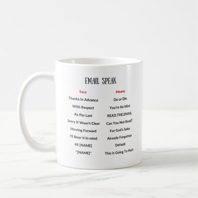 E-posten talar översättaremuggen kaffemugg (Vänster)