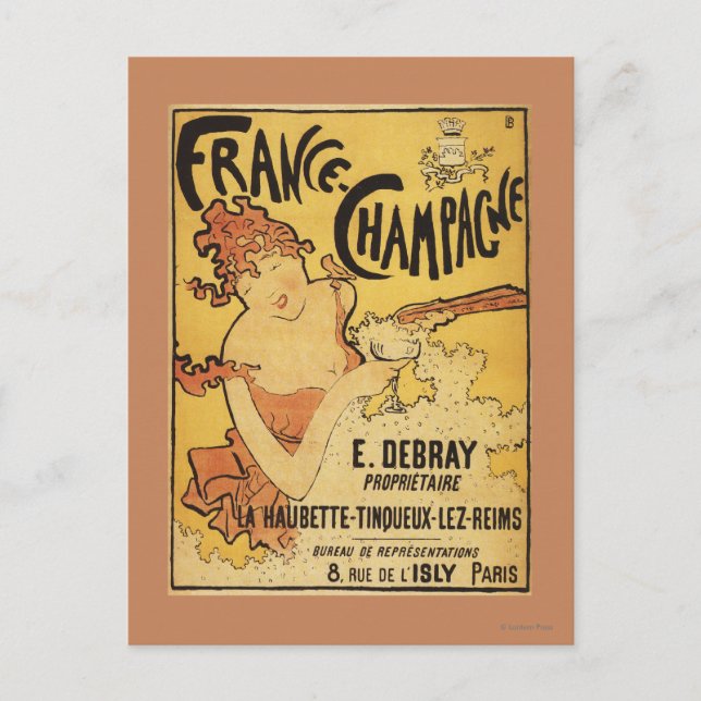 E. Poster av reklamen för Debray Champagne Vykort (Framsida)