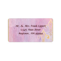 E-postetiketter - Fleur di Lys Damask 2 Blue