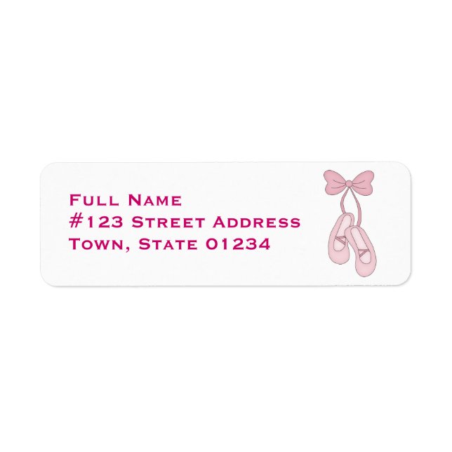E-postetiketter för Ballet Tofflor Returadress Etikett (Framsidan)