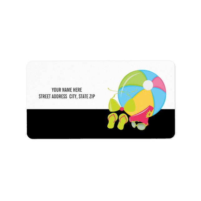 E-postetiketter för Beach Adress Adressetikett (Framsidan)