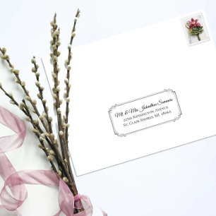 E-postetiketter för elegant Calligraphy Guest List Klistermärken