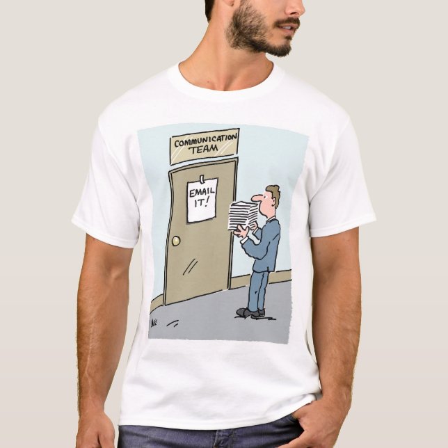 E-postrumskommunikation via e-post, preferens t shirt (Framsida)