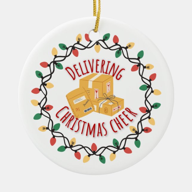 E-posttransportör Mailman UPS FedEx-jul Julgransprydnad Keramik (Framsidan)