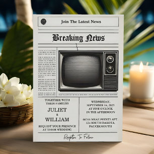 E-postVintagen Betalar gammal Retro Newspaper Bröl Inbjudningar