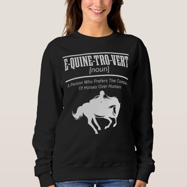 E QUINE TRO VERT Equestrian Horseback Riding Horse T Shirt (Framsida)