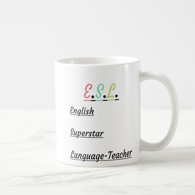 E.S.L. Funny: Engelsk superstar Language Teacher Kaffemugg (Höger)