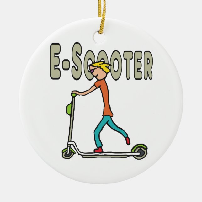 E-Scooter Julgransprydnad Keramik (Framsidan)