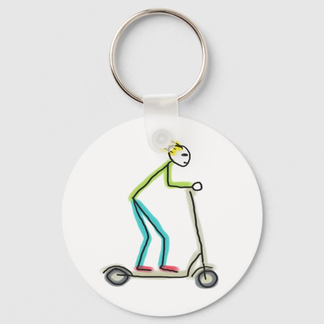 E-scooter Stickman Nyckelring (Framsida)