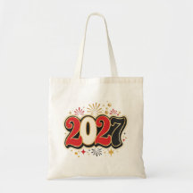 e Skål för 2027 Nyårsfirande Modern Retro