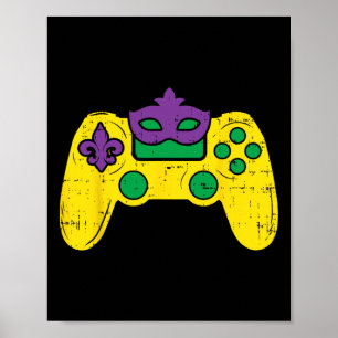 E-sport Mardi Gras Bo för videospelsspelare Poster