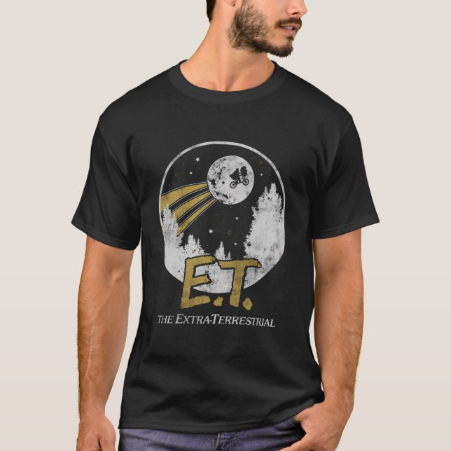 E.T. Poster Extra-Terrestrial Måne T Shirt (Framsida)