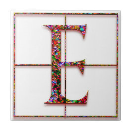 E Trajanus Red Anpassningsbar Monogram Tile Kakelplatta
