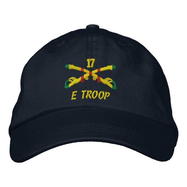E Troop, 17:e kavalleriet Embroized Hat Broderad Keps (Framsida)
