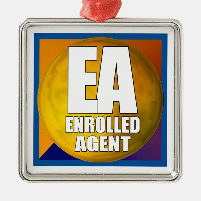 EA LOGOTYP ENROLLED AGENT JULGRANSPRYDNAD METALL (Framsidan)