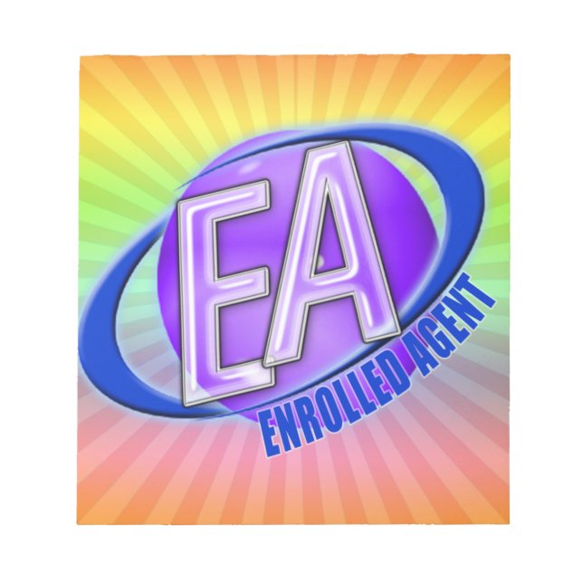 EA ORB SWOOSH-LOGOTYP - ENROLLED AGENT ANTECKNINGSBLOCK (Framsida)