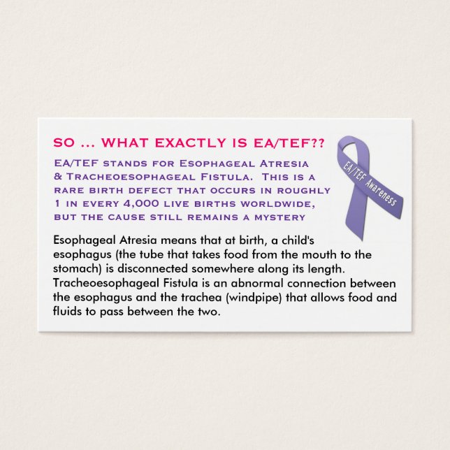 EA/TEF-utbildningskort Visitkort (Framsidan)