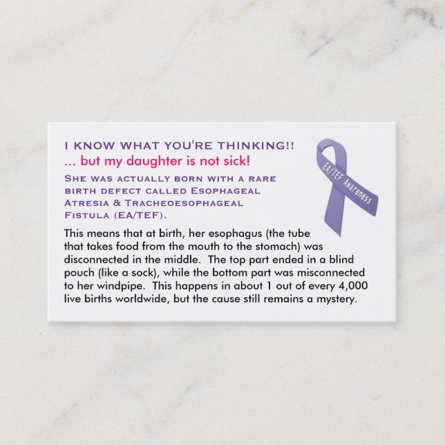 EA-/TEFkort för flickor Visitkort (Framsida)