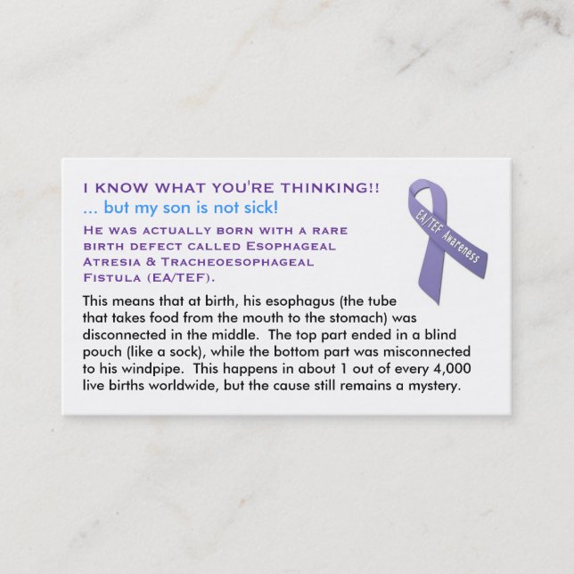 EA-/TEFkort för pojkar Visitkort (Framsida)